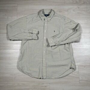 Polo Ralph Lauren Shirt‎ Mens XL Blue Yellow White Plaid Classic Fit Check Pony